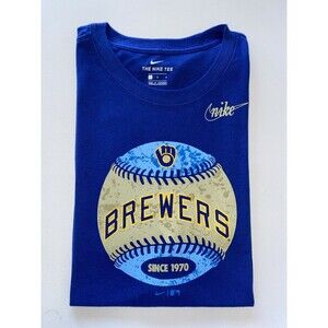 Nike Men's T Shirt L Milwaukee Brewers Cooperstown Collection Sports Tee Vintage